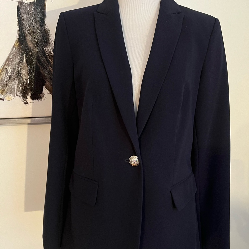 Tommy Hilfiger Women's Navy Blue Blazer Size 6 - Picture 2 of 13